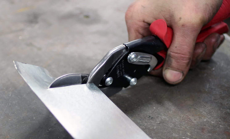 MIDWEST Tool and Cutlery Aviation Snip - Left Cut Offset Tin Cutting Shears with Forged Blade & KUSH'N-POWER Comfort Grips - MWT-6510L