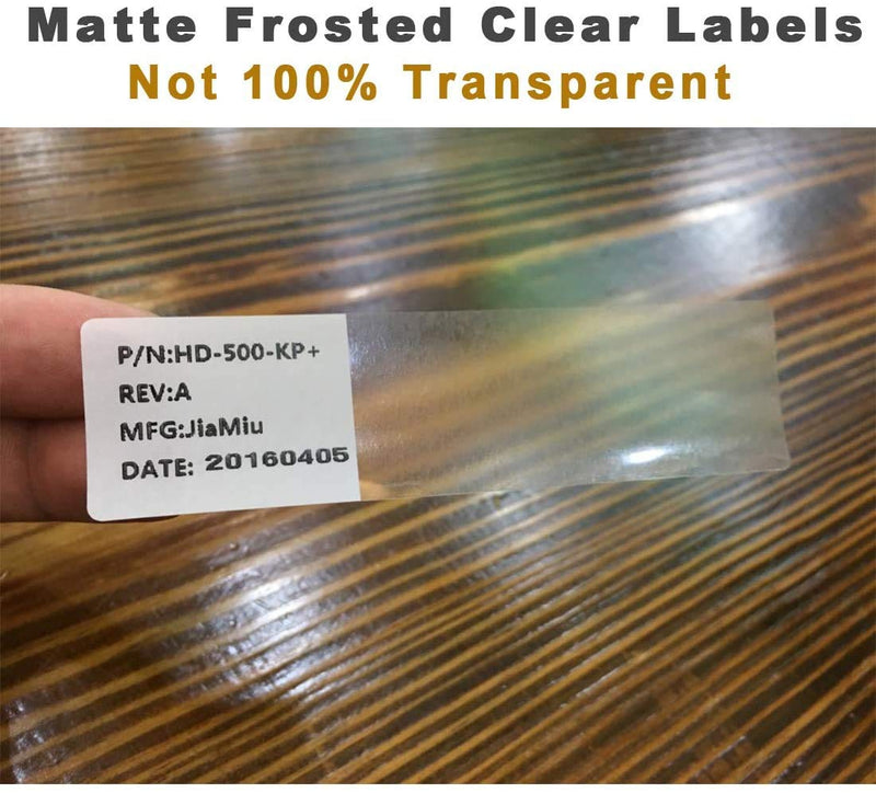 Mr-Label 1/2" x 1-3/4" Matte Frosted Clear Return Address Labels - Waterproof and Tear-Resistant - for Inkjet & Laser Printer - Permanent Adhesive (800 Labels) 800 labels