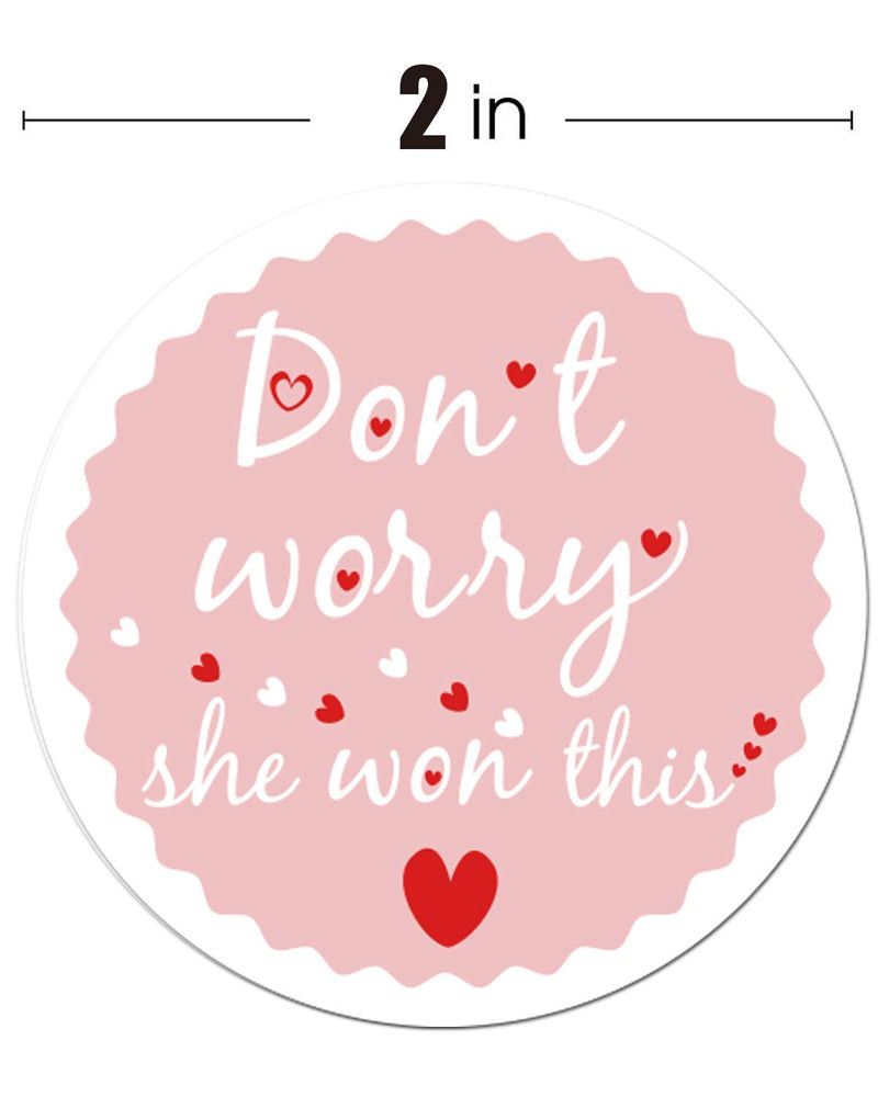 Don’t Worry She Won This Stickers 2 Inch Pink Mail Stickers Thank You Labels - Small Business Thank You Sticker Envelop Packaging Mailing Labels 500 PCS (Pinks, 2 inch) pinks