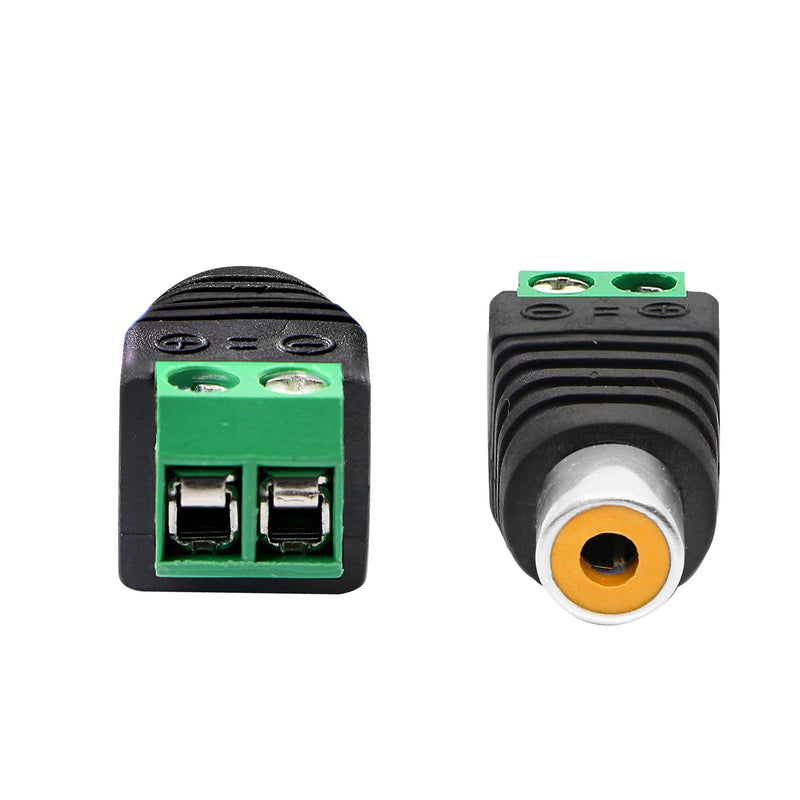 PNGKNYOCN RCA Cable Audio Adapter RCA to AV Screw Terminal Connectorï¼ŒRCA Solderless Adapter Converter Connectors RCA Female Plug Connectors (6-Pack)