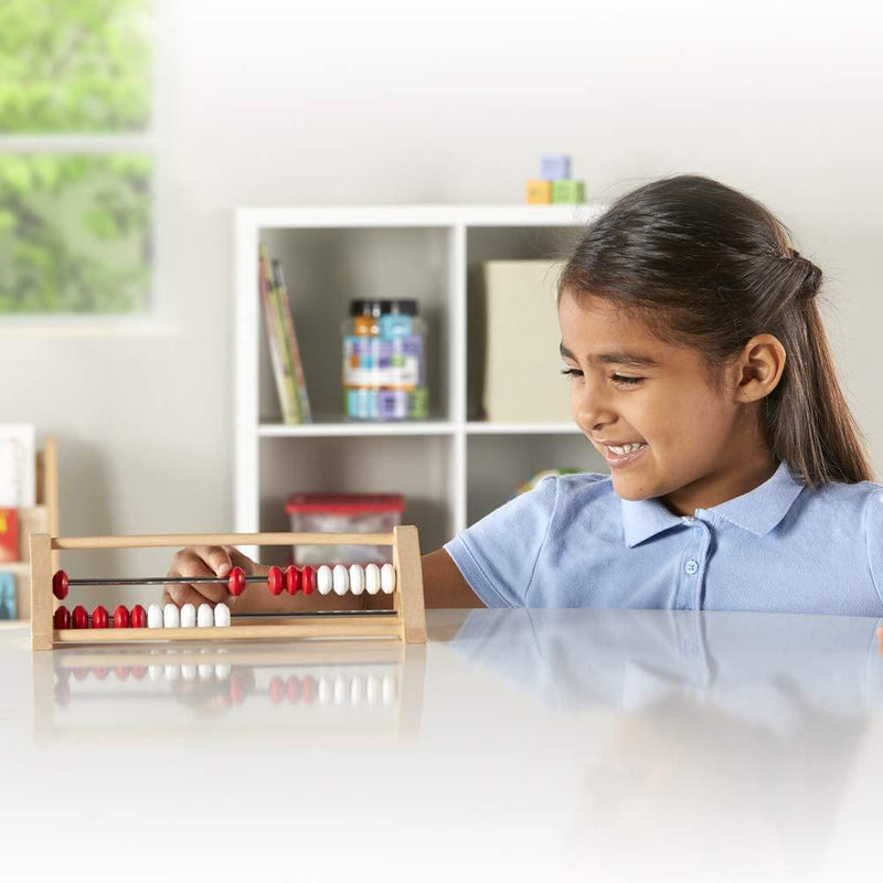 hand2mind 20-Bead Wooden Rekenrek Abacus, Colored Abacus for Kids Math, Wooden Counting Math Manipulatives, Bead Counters for Kids Math, Learn Counting and Numbers, Homeschool Supplies (Set of 1)