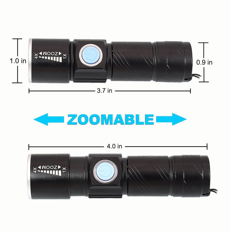 DARKBEAM USB Rechargeable UV light 395nm led Flashlight Portable 400nm Mini Detector for Dog Urine Pet Stains, Anti-counterfeiting identification, Resin Curing UV usb flashlight black
