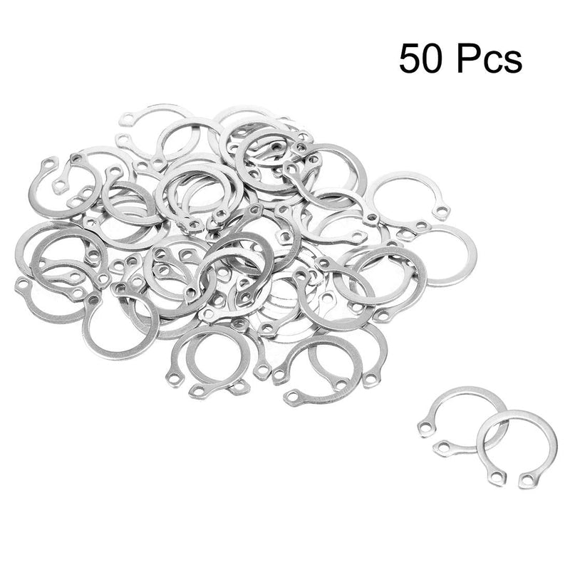 uxcell 16mm External Circlips C-Clip Retaining Shaft Snap Rings 304 Stainless Steel 50pcs