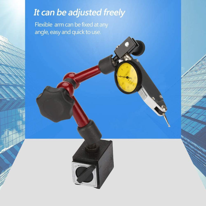 Flexible Strong Magnetic Stand Base Holder + Lever Dial Gauge Indicator Shockproof (0~0.8mm) Holder+Indicator Gauge #1