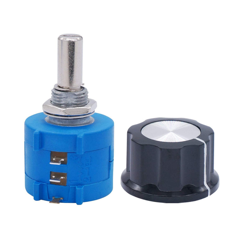 Taiss/2pcs potentiometer 10k Ohm 10-speed rotary wire, precision multi-gang wire, adjustment resistor + 2pcs button 3590S-2-103L