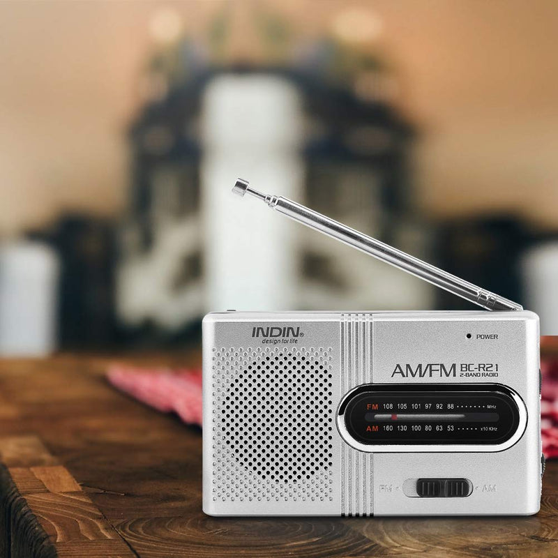 Portable Pocket AM/FM Radio Receiver, Built-in Speaker and Standard Earphones Jack, World Universal FM 88-108MHz AM 530-1600 KHz Music Player with Telescopic Antenna