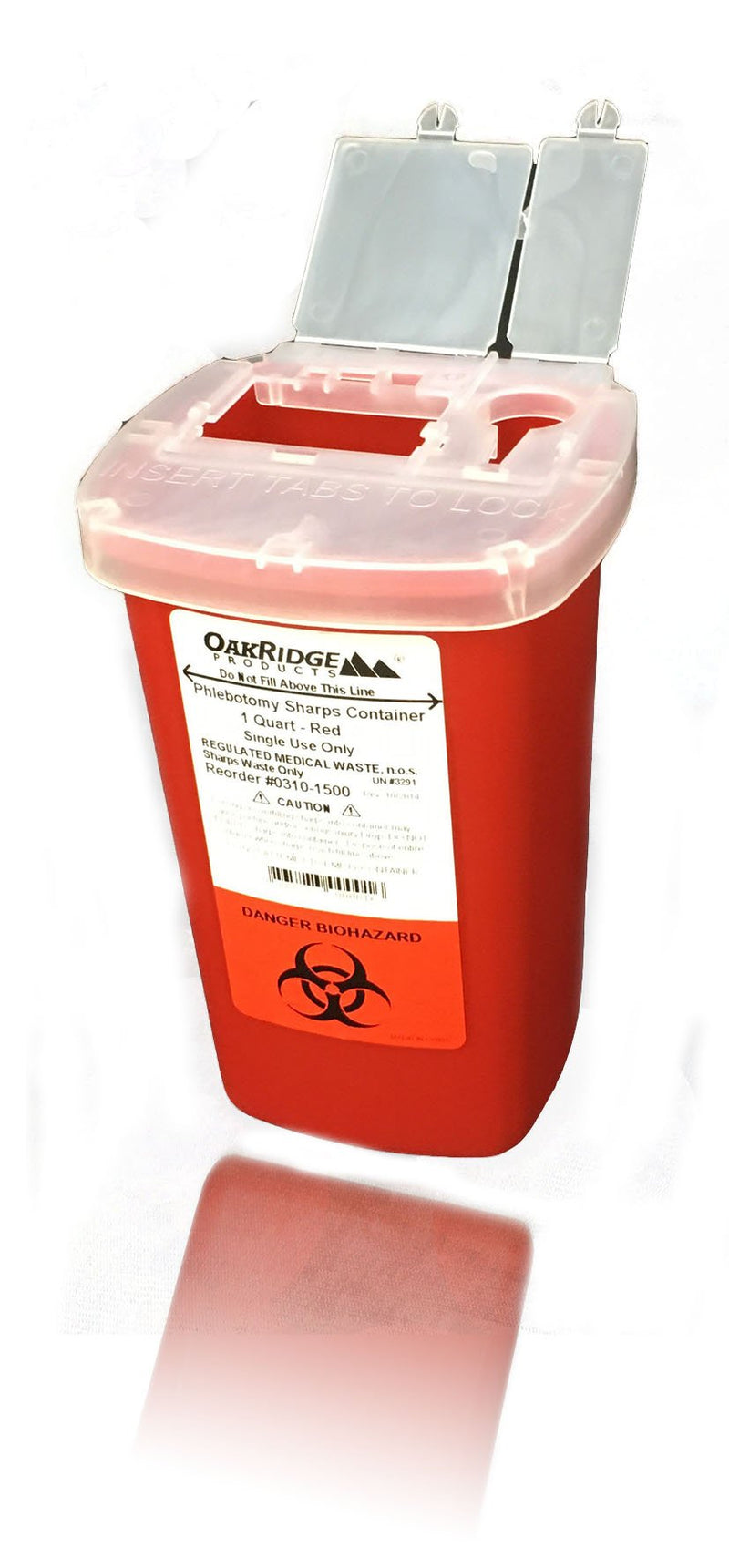 1 Quart Size (Pack of 3) | Oakridge Products Sharps Container with Flip Lid | for Diabetics