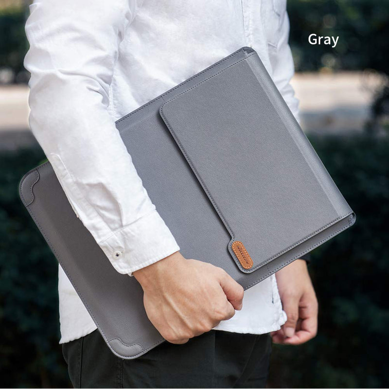 Nillkin 15.6 inch Laptop Sleeve Case Laptop Stand Adjustable, Computer Shock Resistant Bag with Mouse Pad for MacBook Pro 16"/15" 15.6" Dell Lenovo HP Asus Acer Samsung Sony Chromebook Computer, Gray