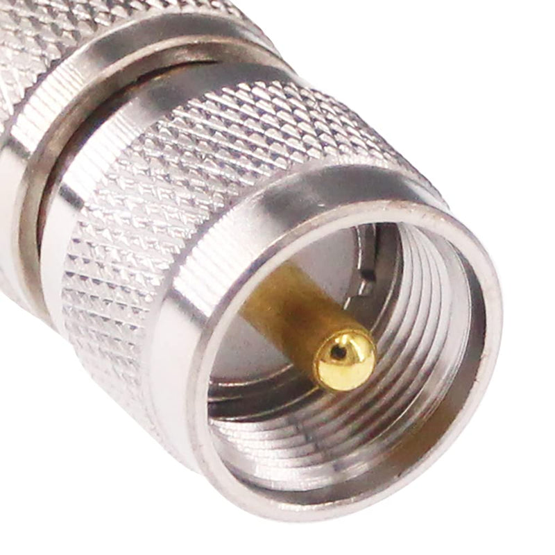 RFaha 2pcs UHF Male to UHF Male PL259 RF Coax Adapter Double Male PL-259 Coaxial Connector Plug(F52-2)