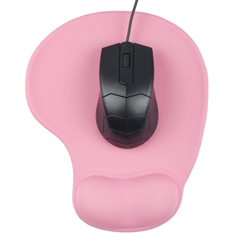 Office Mousepad with Gel Wrist Support - Ergonomic Gaming Desktop Mouse Pad Wrist Rest - Design Gamepad Mat Rubber Base for Laptop Comquter -Silicone Non-Slip Special-Textured Surface (01Pink) Pad1