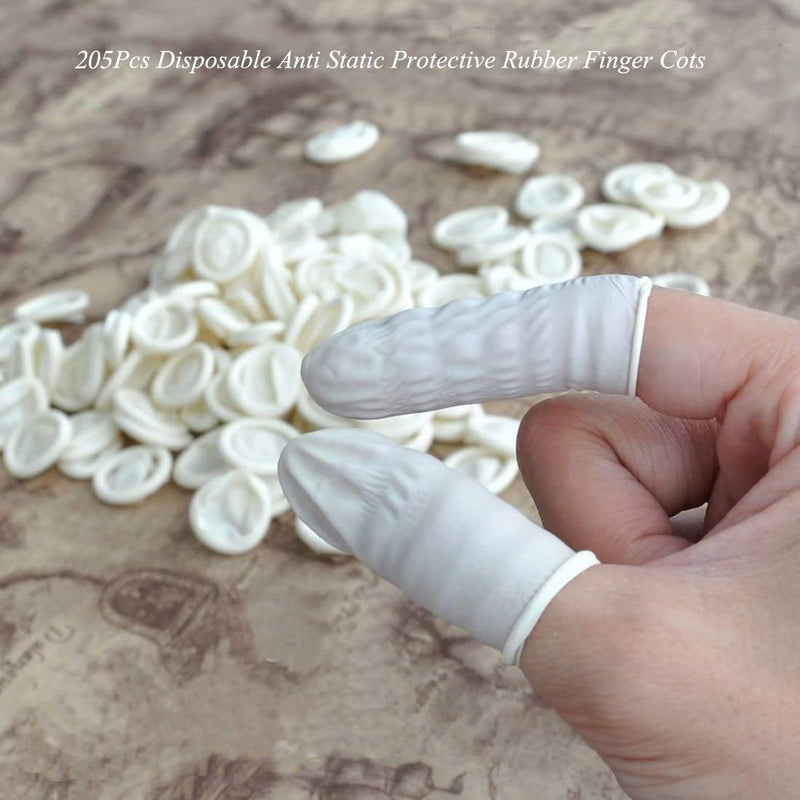 Disposable Latex Finger Cots Rubber,140g(Approx.205PCS) Fingertips Protective Finger Art Latex Tissue Finger Cot 205 Pcs