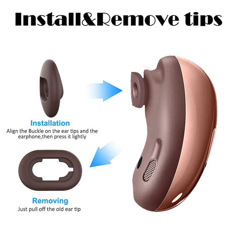 [8 Pairs] for Galaxy Buds Live Ear Tips,Woocon Anti-Slip/Dust Silicone Ear Tips Ear Cushion Ear Gel Accessories Compatible with Samsung Galaxy Buds Live - S/L (Rose Gold) Rose Gold / 8 Pairs