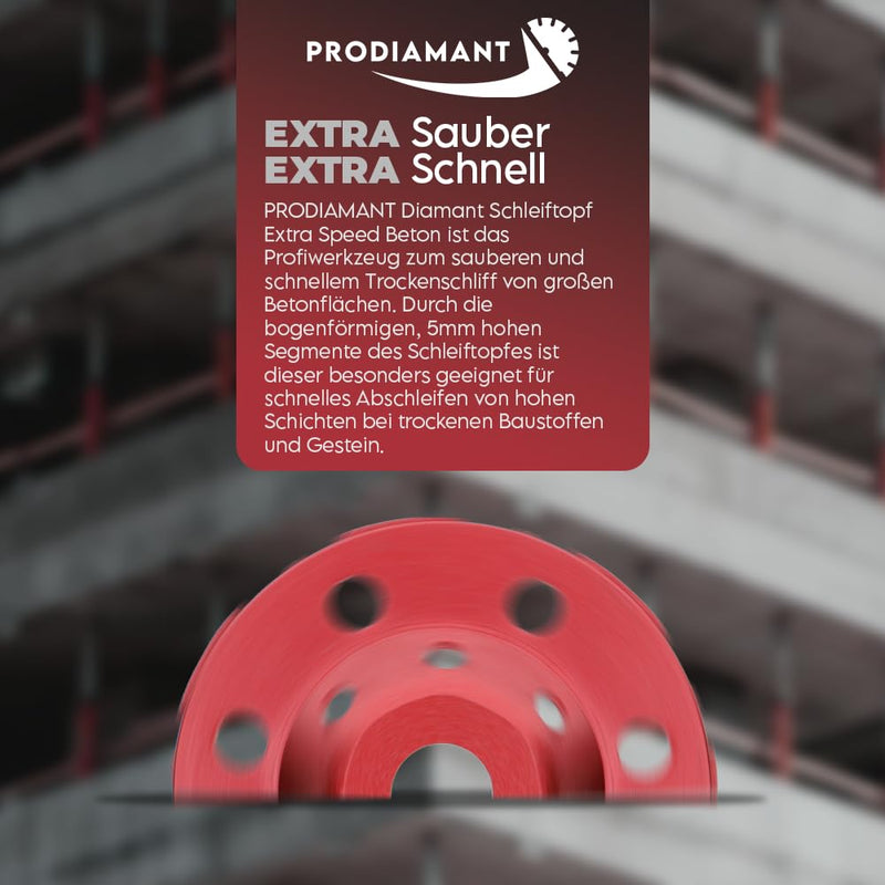 PRODIAMANT diamond grinding cup extra speed concrete 125 mm x 22.2 mm grinding disc for concrete tile adhesive and masonry 125mm