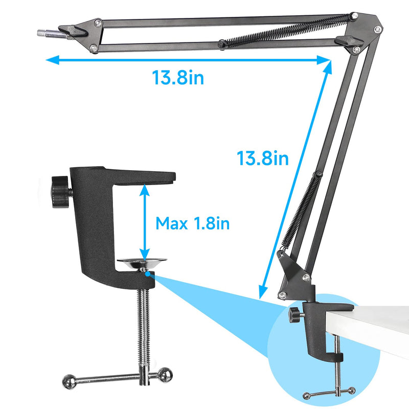 QuadCast Boom Arm Mic Stand, Adjustable Suspension Boom Scissor Arm Stand for HyperX QuadCast, QuadCast S â€“ RGB USB Condenser Microphone by SUNMON