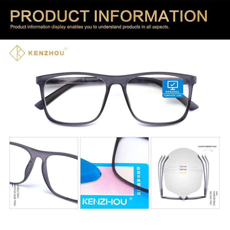 Blue Light Blocking Computer Gaming Glasses 2 Pack Anti Glare Eyestrain Men/Women Dark Blue&black