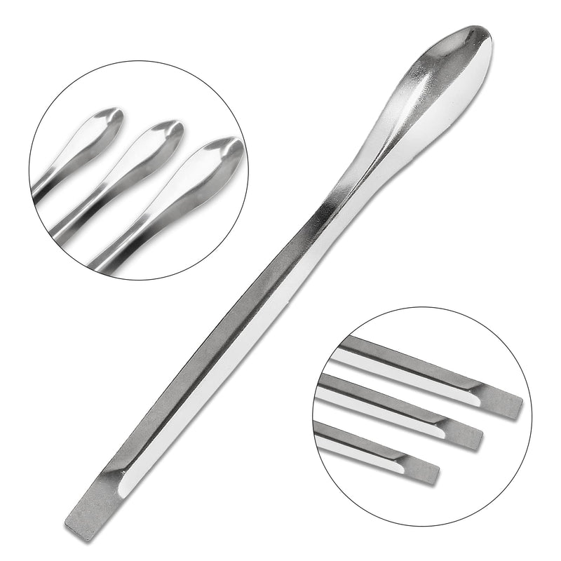 Piutouyar 15 Pcs 3 in 1 Lab Spoon Micro Lab Spatula Stainless Steel Lab Scoop for Reagent Sampling, Mixing, Measuring 105/125/140mm for a Set
