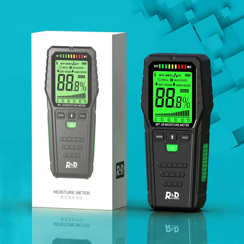 Pinless Wood Moisture Meters Drywall Mold Moisture Detector for Lumber Concrete Building -Wall Moisture Sensor Digital Humidity Tester for Firewood (Pinless) Pinless