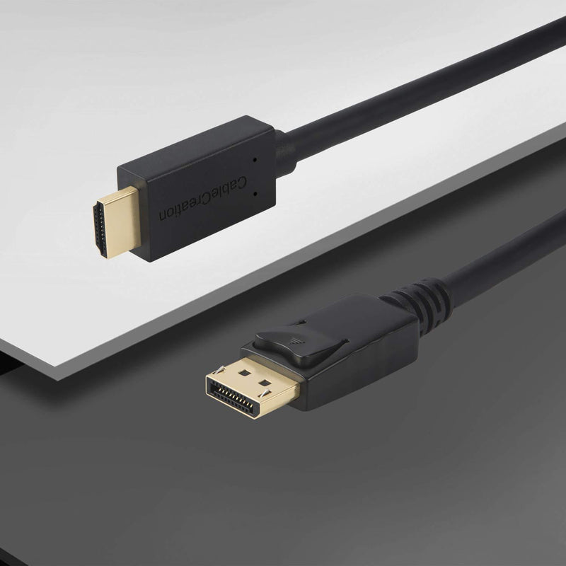 Active DP to HDMI Cable(DP1.2), CableCreation 6ft DisplayPort to HDMI,4K x 2K & 3D Audio&Video, Eyefinity Multi-Screen Support,1.8M / Black Active