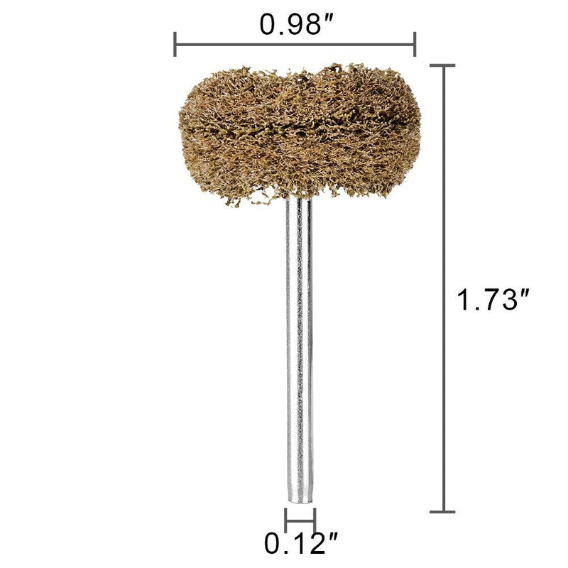 100 Pack Abrasive Wheels, Rocaris 1" (25mm) Abrasive Buffing Polishing Wheels Burr for Rotary Tools-1/8"(3mm) Shank