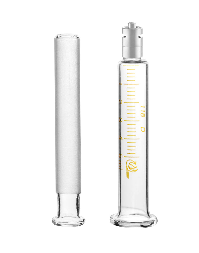 QWORK 2 Pack Luer Lock Reusable Glass Syringe with No Needle, 5ml