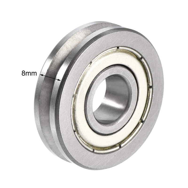 uxcell V6000ZZ V-Groove Shaped Bearing 10x30x8mm Double Metal Shielded Chrome Steel Roller Guide Bearing 2pcs