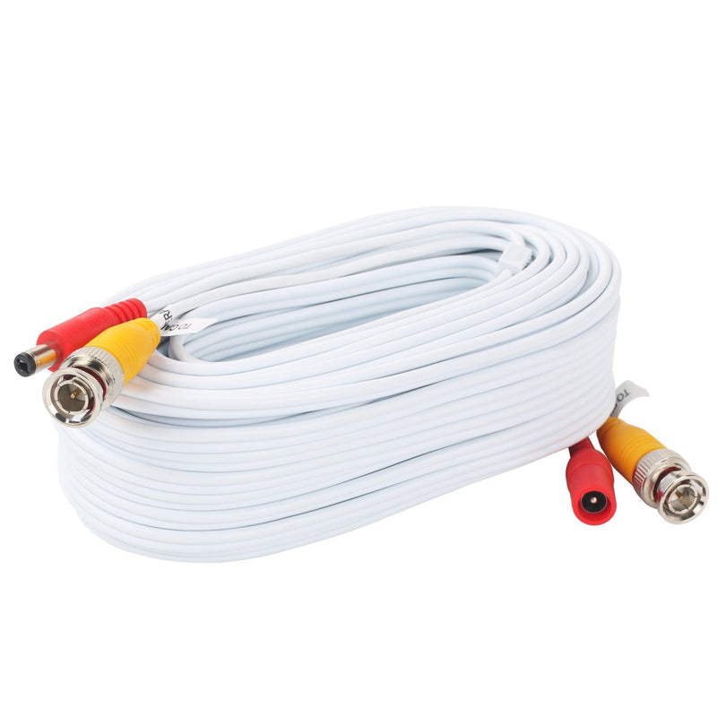 BNC Video Power Cable 50 Feet Pre-Made All-in-One Video Security Camera Cable Wire with Two Connectors for CCTV DVR Surveillance System 50 FT 1 Pack