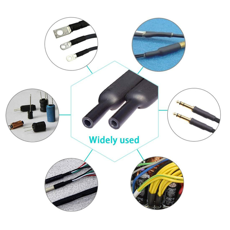 Purple-fox 3:1 Heat Shrink Tubing Adhesive-Lined Heat Shrinkable Tube Waterproof Insulation Sealing DIY Black (Dia 3/16(4.8mm)) Dia 3/16(4.8mm)