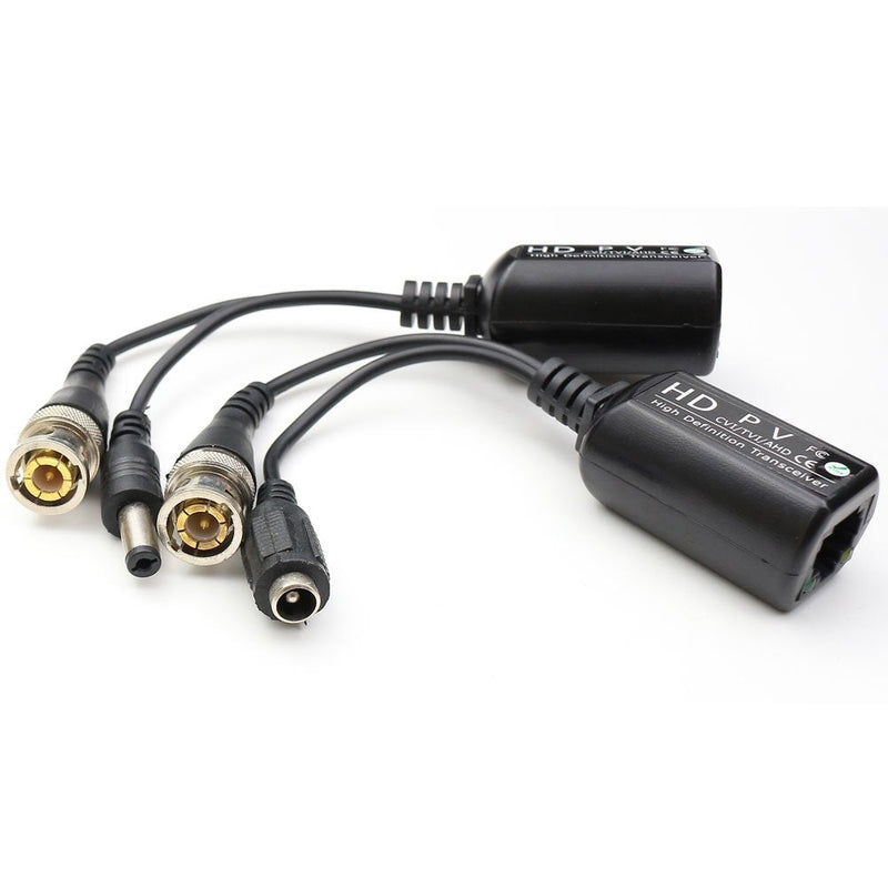 ANHAN PV/PVD/PVA Passive Power Video Data Audio BALUN Twisted Pair UTP Cable with Power Connector HD Balun for 720P / 1080P Cameras 1 Pair