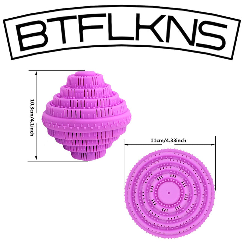 BTFLKNS Eco-Friendly Laundry Balls, Premium Washing Ball, Add Double The Ceramic Balls Again, 2000 Times Super Laundry Balls, All Natural No-Chemical Detergent(Large,Pink)