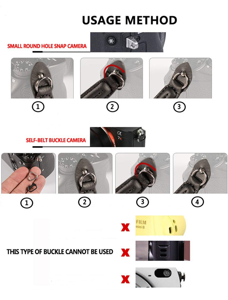 Eorefo Camera Strap Vintage 100cm Nylon Climbing Rope Camera Neck Shoulder Strap for Micro Single and DSLR Camera.(Black) Black