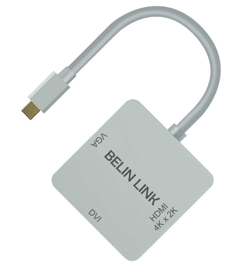 Mini DP to HDMI VGA DVI Adapter,Mini DisplayPort to VGA Adaptor for Surface Pro 6 5 4 3 Video Display Thunderbolt to DVI Converter for Mac,MacBook Pro,Air,HDMI Surface Book to TV,Projector,Monitor… white