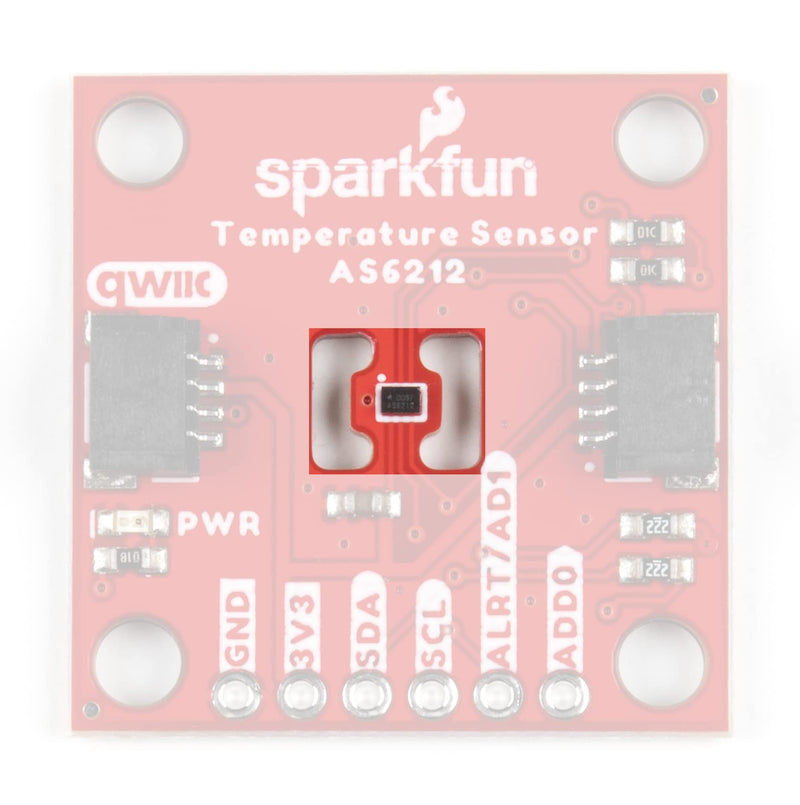 SparkFun Digital Temperature Sensor Breakout - AS6212 (Qwiic) - High Accuracy Low Power Consumption Board Small Size 1 inch by 1 inch Footprint Configurable Alert pin 8 Selectable I2C addresses