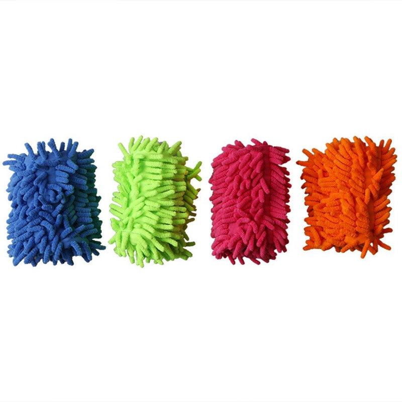 4PCS Microfiber Mop Pads Refill Heads for Flat Dust Mops - 14 x 3.8 Inch, Super Absorbing Microfiber Cleaning Mop Pads