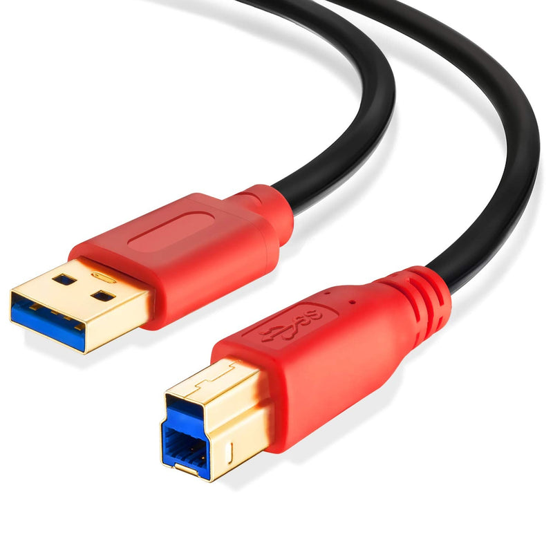USB 3.0 Cable A Male to B Male 6Ft,Tan QY Type A to B Male Compatible with Hard Disk Drive,Printers,Scanner,USB Hub,Monitor and More (2M/6Ft) 2M/6Ft