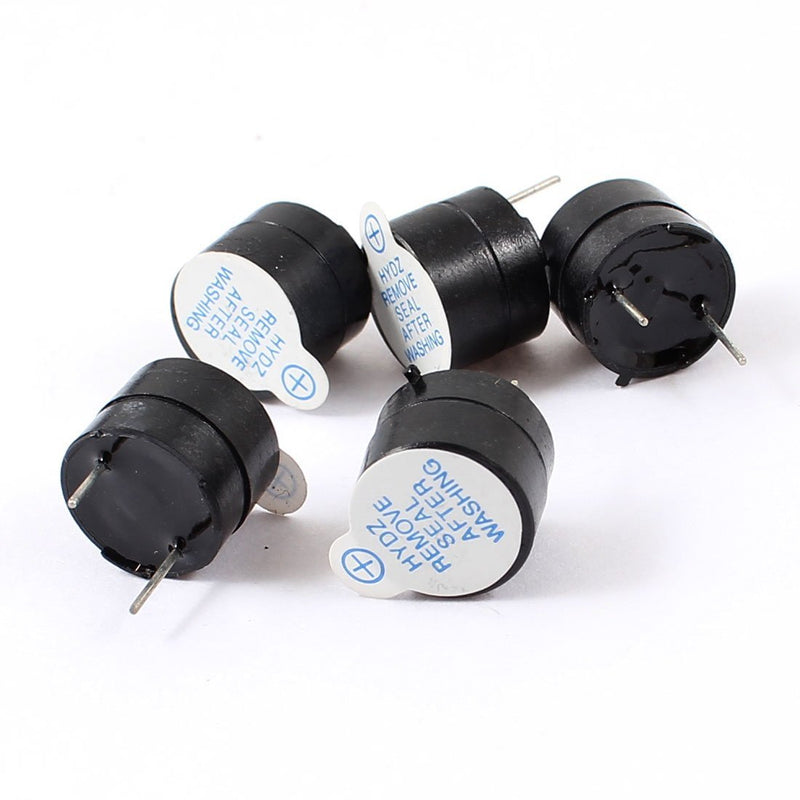 GFORTUN 15PCS Active Piezo Buzzer Alarm 12mm Dia DC 5V 2 Terminals Electronic Continuous Sound High Voice Industrial Sounder FPV Quad DIY