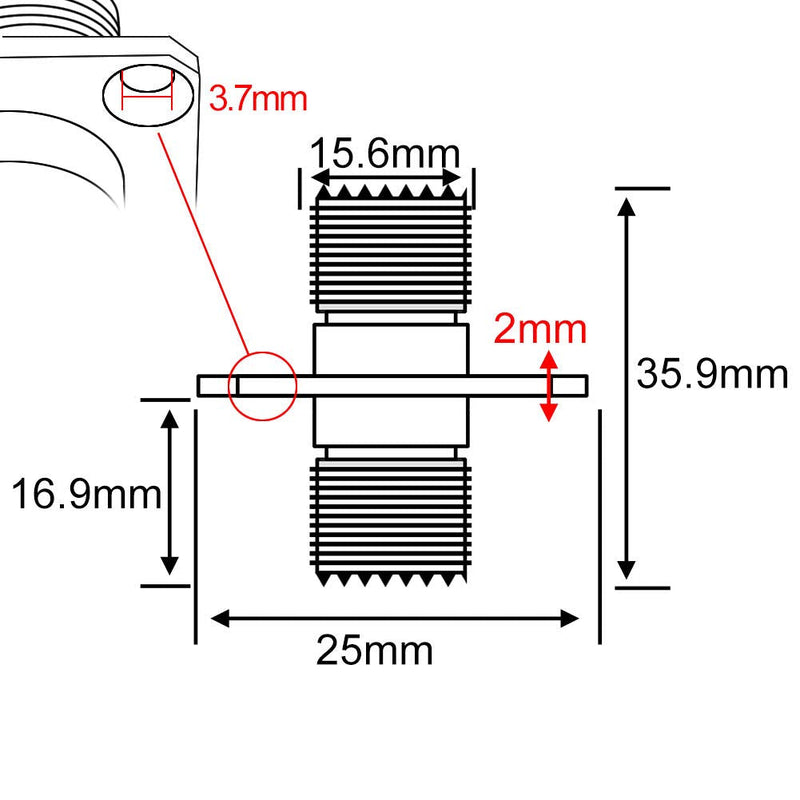 onelinkmore UHF Female to Female Coupler CB Radio Adapter Joiner Coax Connector SO239 PL259 UHF VHF Antenna 4 Hole Flange Panel Mount Adapter Pack of 2