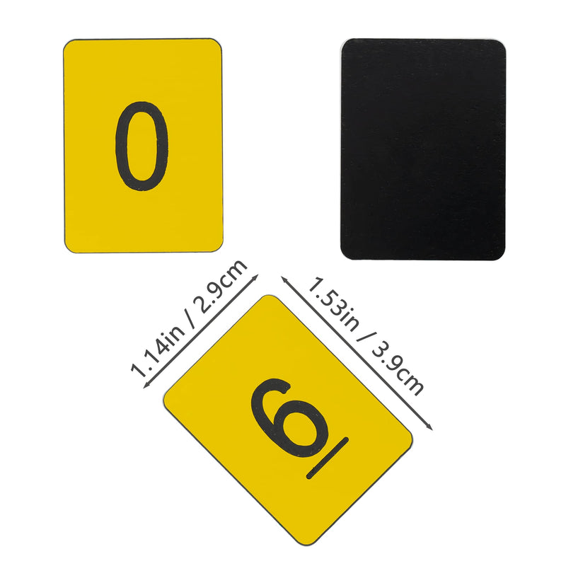 StayMax Rectangle Plastic Numbered Tags Number Disc Number Token (0-50, Yellow) 0-50