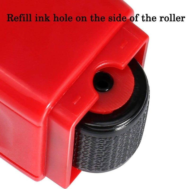 Identity Protection Roller Stamp LioNergy Wide Roller Identity Theft Prevention Security Stamp (Red Roller Stamp with 3 Refills)