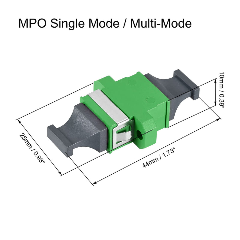 uxcell SM/MM MPO Fiber Optic Connector, Low Loss Quick Optical Adapter for MPO/MTP Green 44x25x10mm