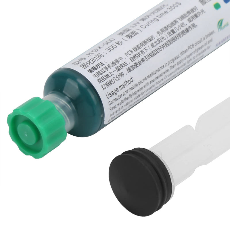 UV Curing Solder Stop Ink KGX-900 Green (10cc) with Print Needle, PCB Circuit Board Insulation Protective Varnish