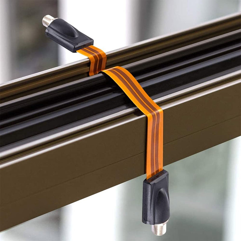 Flat Coaxial RG6 F Type Jumper Cable for Windows and Doors Coax Cable Compatible with TV Antenna 1 Pack 1 pcs