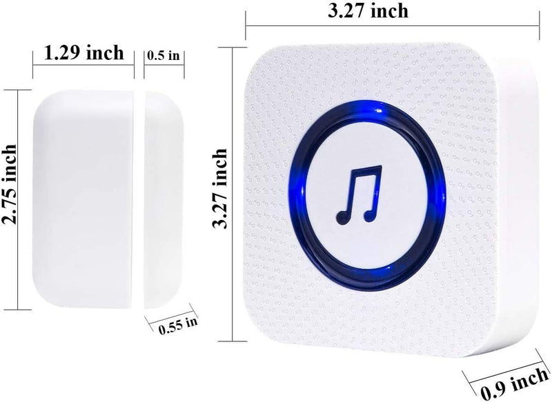 Door Chime Wireless Door Sensor Sanjie Enter Alert Chimes for Business/Home with 5 adjustable volume 55 Ringtones 1000 Range,1 Plug-in Receiver 4 Magnetic sensors (White) 1 Receiver + 4 Sensors