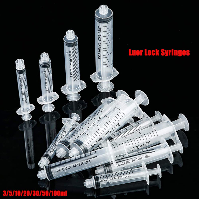 4 Pack 50ml Plastic Syringe Luer Lock With Measurement No Needle for Scientific Labs Liquid Measuring 50ml 4pc