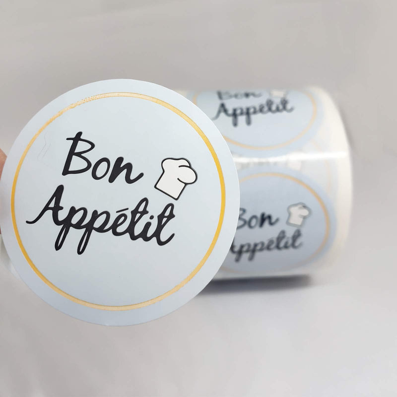 Besttile Party Bon Appetit Stickers Roll,2Inch,Food Service and Catering Business Lables,Bakery Packaging Stickers,Waterproof Bon Appetit Stickers,Decorative Sealing Stickers