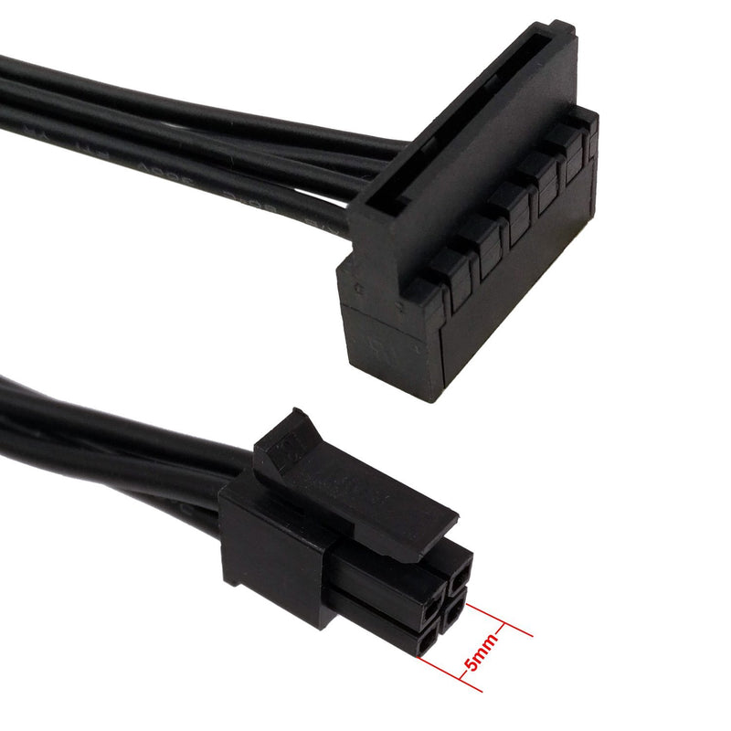 COMeap (2-Pack) Motherboard ATX Mini 4 Pin to 2X Right-Angle SATA Hard Drive HDD Power Adapter Cable for Lenovo 18-inch(46cm)