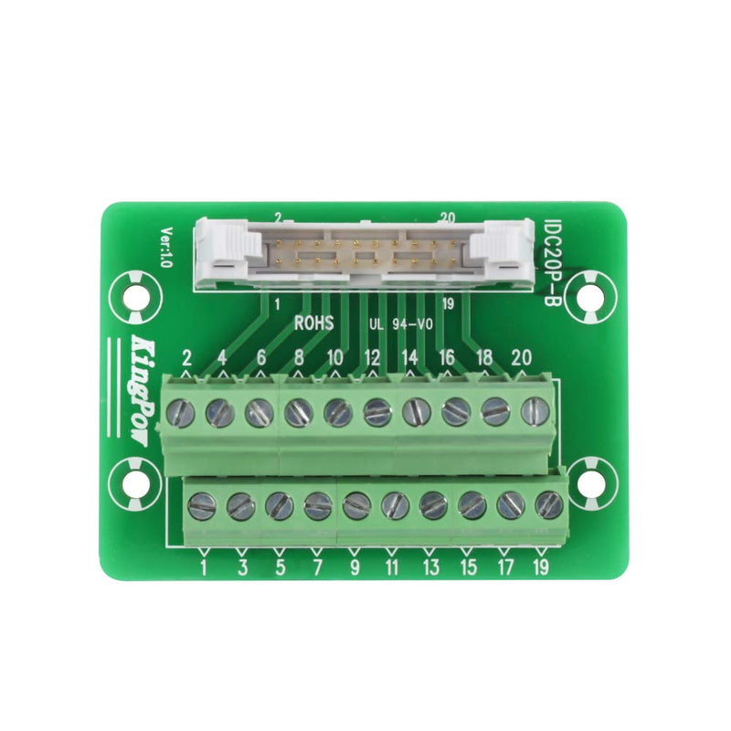 IDC20P 20-pin pin header terminal block breakout board PLC interface with bracket for PLC DIN rail mounting