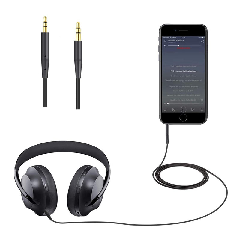 Replacement QC35 II Headphone Replacement Cord Cable Compatible Bose QuietComfort 35 (Series II),Bose On-Ear 2/OE2/OE2i/QC25/QC35/Soundlink/SoundTrue Wireless Headphones (Black) Black