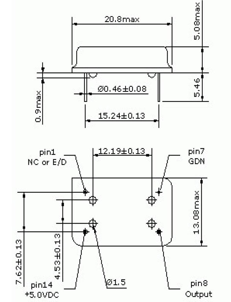 18.432 MHZ Full Can Footprint Dip14 3V3-5V Crystal Oscillator 2 PCS