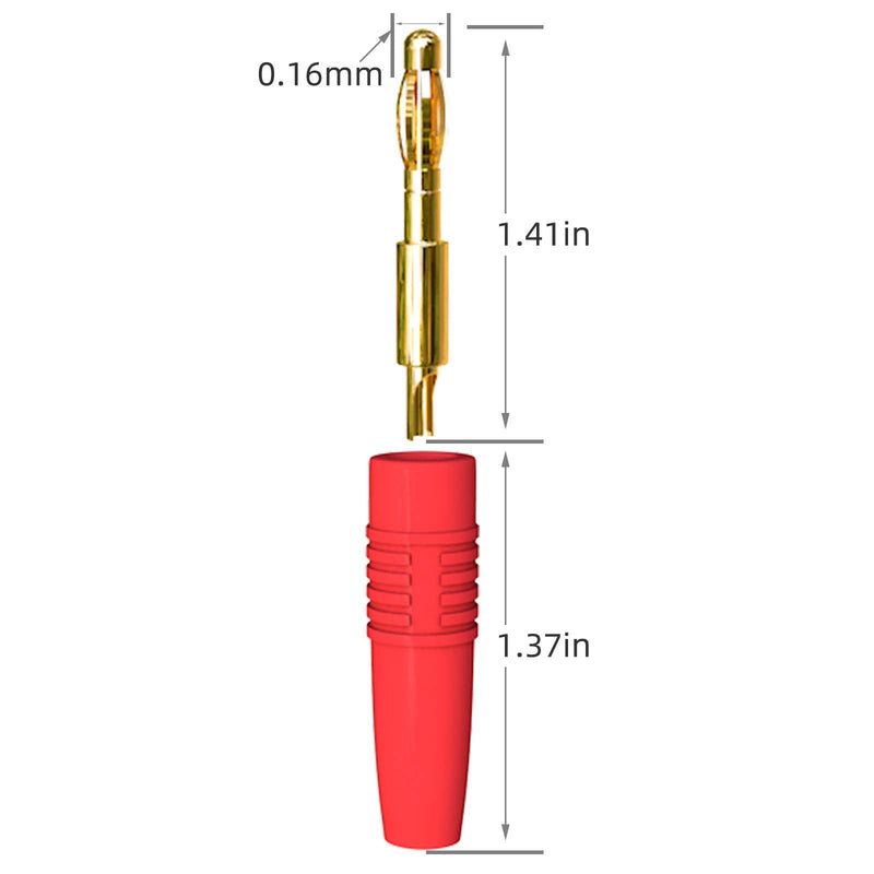 Goupchn 4mm Banana Plug Male Connector Gold Plated Solder Type Adapter 8PCS for DIY Electrical Testing
