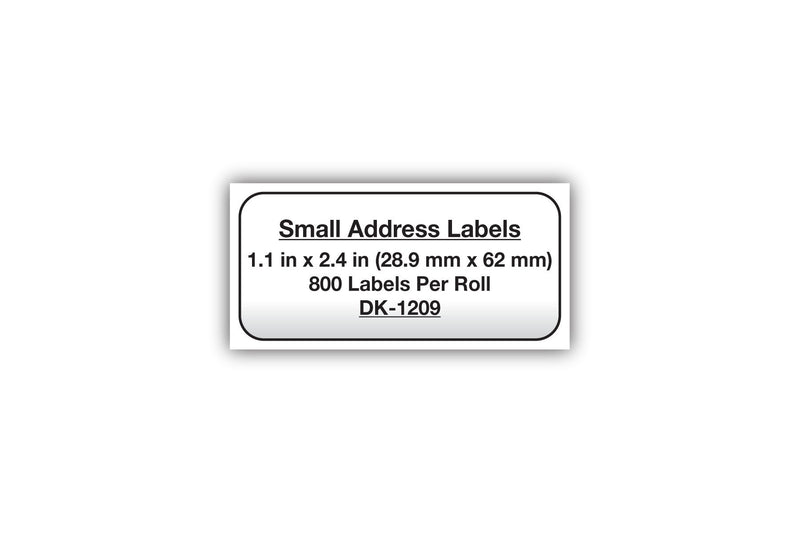 Brother DK-1209 Small Address Labels, White, 2 1/2" x 1 1/2", Roll Of 800 1 Roll Label Roll